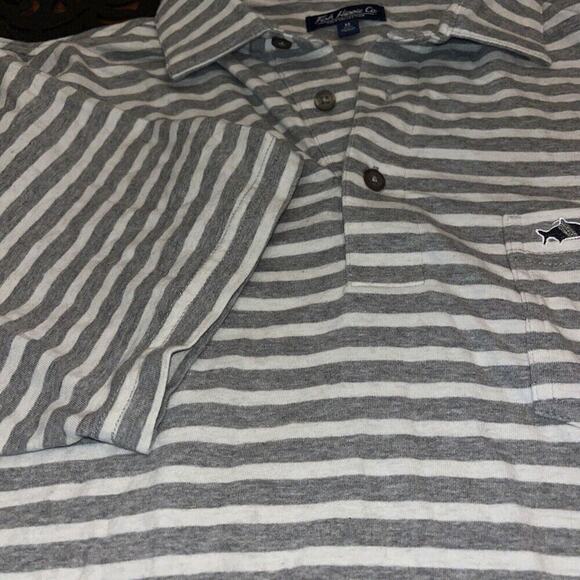 Fish Hippie Gray Striped Polo Cotton‎ Blend Polo Shirt Men’s Size M - Picture 4 of 4